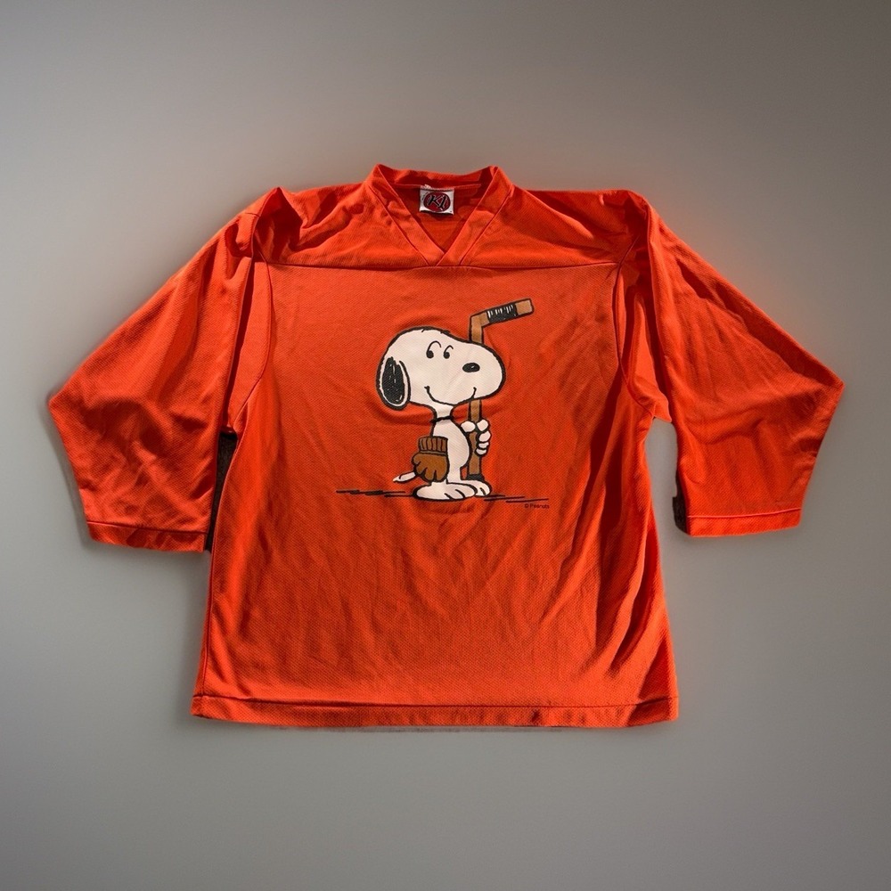 VTG 1980s Snoopy Sports Hockey Jersey Size Medium K1 Tag